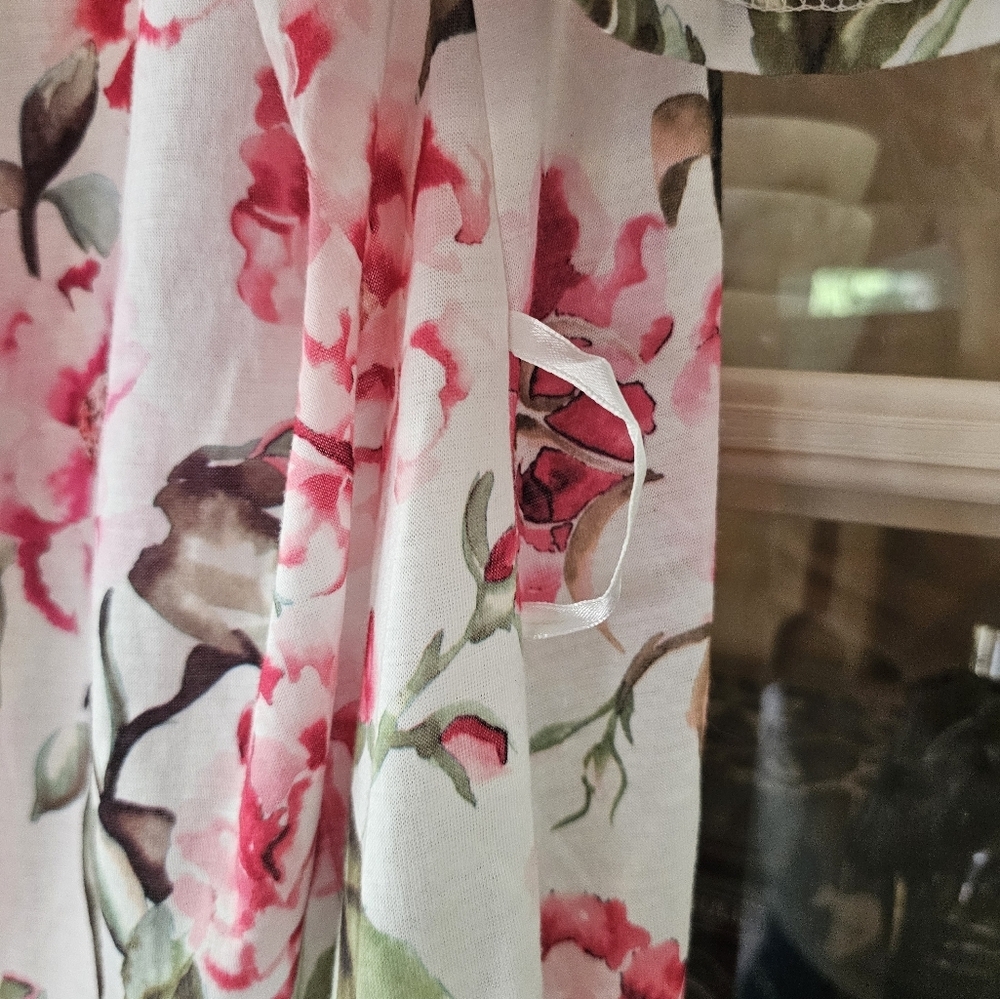 Show me your mumu Brie Robe Garden of blooms one size wrap floral pink bridal - Picture 9 of 9